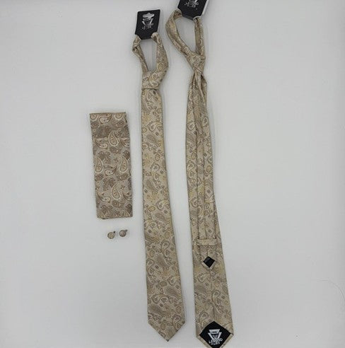 Microfiber Masonic Necktie Paisley Set with Cufflinks