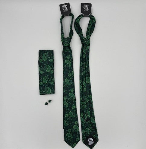 Microfiber Masonic Necktie Paisley Set with Cufflinks