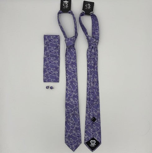 Microfiber Masonic Necktie Paisley Set with Cufflinks