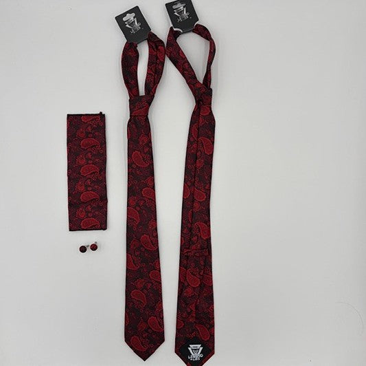 Microfiber Masonic Necktie Paisley Set with Cufflinks