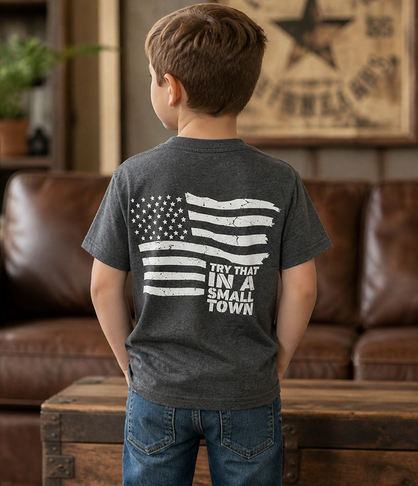 Legend or Lies Youth Try In A Small Town Flag T-shirt