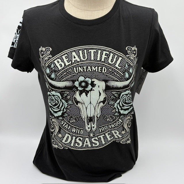 Legend or Lies Beautiful Disaster Womens Front Print Tee