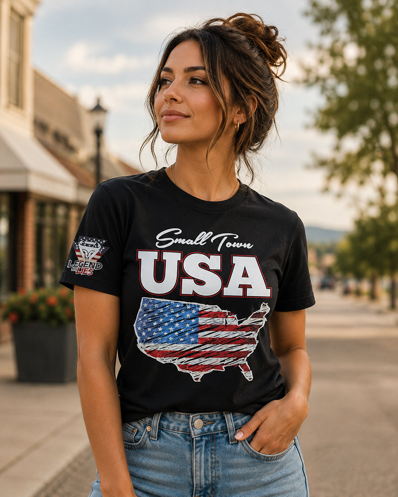 Legend or Lies Small Town USA Unisex Fit T-Shirt Black